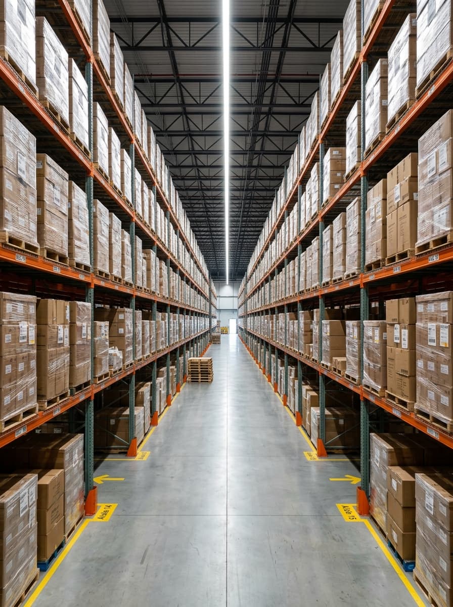 High-Bay Modern Pallet Warehousing and Distribution Center